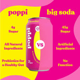 POPPI Sparkling Prebiotic Strawberry Lemon Soda made